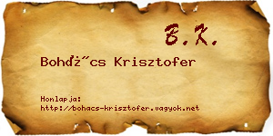 Bohács Krisztofer névjegykártya
