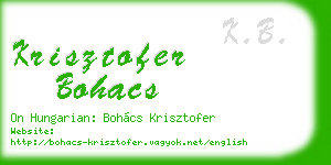 krisztofer bohacs business card